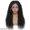 Long 13x4 pizzo frontale parrucche per capelli umani con peli di bambini pre -pizzichi 180 210 parrucche in pizzo di densità dritta onda corpo acqua riccia curly 9408977