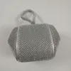 Pochette di lusso con diamanti per le donne Borse da sera con fiocco Borse e borsette Borsa a catena per banchetti in argento dorato