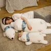80-100 cm encantador oso polar peluche toys suave relleno de dibujos animados animal muñeca para dormir almohada para niños bebé cumpleaños regalos de Navidad
