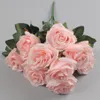 10 Heads Big Artificial Rose Flower Bouquet Flores Artificialales Wedding Home Fall Decorations Fake Flowers Fleur Artificielle