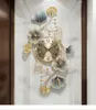 Style chinois Art Moderne Horloge Murale De Luxe Vie Silencieuse Créative 3d Grandes Horloges Murales Restaurant Reloj Pared Décor À La Maison DL60WC 210401