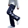 Мужские джинсы Мужские скелеты мешковаты для причинных штанов 2022 Японская уличная одежда Широкая нога S Мужская синяя винтажная джинсовая брюки 5xl