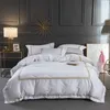 Coton blanc Luxury Elhome Liberte Set King Queen Size lit ensembles de lit de lit de lin ENSEMBLE DE DUVE DE DUVETER