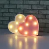 Luminária de letras decorativas para ambientes internos, lâmpadas noturnas LED, românticas, 3D, amor, coração, letreiro, decoração de festa de casamento