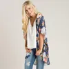 Sommar kimono cardigan boho blommig tryck strand bikini täcker upp s-3xl plus storlek chiffong löst avslappnad blus och skjortor kvinnors blusar