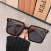 2021 Vintage Square Oversides Black Sunglasses Female Fashion Elegant Luxury Classic Dark Blue Boys Sun Glasses UV400