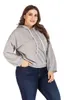 Fashion Women Hoodies Winter Sweatshirts Casual Plus Size 3XL 4XL Gray Pullovers Long Sleeve Shirts 2286 50 210508