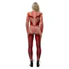 Kadın Tulumlar Tulum N-Olsollo 3D Etli Renk Kas Baskı Cosplay Bayan 2021 Cadılar Bayramı Seksi Vücut Bodycon Gotik Suits Genel Genel