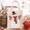 Three-dimensional Christmas Canvas Embroidered Tote Linen Reusable Child Gift Candy Storage Bag Shopping Bags s