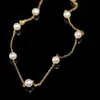 Naszyjniki wiszące łańcuch na szyi Choker ze stali nierdzewnej Srebrny kolor ABS z Pearls Naszyjnik Wisiorki dla kobiet biżuteria