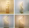 Multi Head Golden Wedding Decor Road Guide Reed Light Acrylic Transparent Candlestick Home Party Table Centerpiece