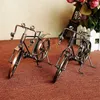 Nostalgic Antique Bike Figurine Metal Craft Home Decoration Accessories Bicycle Ornament Miniature Model Children Birthday Gifts 210924