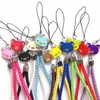 Cute bear woven lanyard wrist short rope mobile phone case rope wallet line