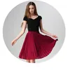 Women Chiffon Pleated Skirt Vintage High Waist Tutu s Womens Saia Midi Rokken Summer Style Jupe Femme 210607