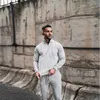 Mäns Body-Building Sportkläder Dräkt Sweatshirt TRACKSUIT Muscle Fitness Casual Active Zipper Outwear Training Clothes Male Sets Y0831