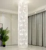 Lampadari di cristallo moderni americani lunghi K9 LED Luce europea Villa Lampadario a soppalco Luci Apparecchio Scala Illuminazione per interni domestici Altezza 900 cm 700 cm 500 cm 300 cm