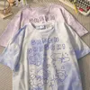 Harajuku söt björn Tshirt Streetwear Sommar Oversize T Shirt Kvinnor Kortärmad Top Kvinna Tee Hip Hop Tie Dyed Tshirts 210623