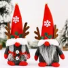 Gnomi di Natale Decorazione Peluche Elfo di Natale Bambola con corna di renna Ornamenti Vacanze Decorazioni per la casa Regali per bambini XBJK2107