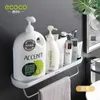 ECOCO adhésif salle de bain étagère organisateur mural shampooing épices douche stockage support étagères salle de bain accessoires 210811