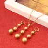 Gouden kraal hanger kettingen oorbellen voor vrouwen yonth tiener meisjes ronde ballen ketting sieraden sets