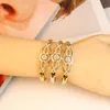 Sunspicems Or Couleur Mince Cristal Bracelets Bracelet Ensemble Pour Femmes Arabe Ethnique Bijoux De Mariage Algérien Manchette Bracelets Cadeau Bracelet
