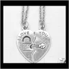 Pendentifs livraison directe 2021 coeur brisé je t'aime collier amis pendentif amoureux Couple cadeau bijoux chaîne colliers Nt4Uw