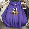 Söt Panda och Sloth Print Man's Hoodies Sweatshirts 2020 Winter Fleece Soft Tracksuits Hooded Pullover Ny utomhus sportkläder H0909