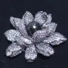 Mode 925 Sterling Silver Rose Blomma med 11-12mm Svart Färskvatten Pearl Aaa Zirkvinna Kvinnor Suit Klänning Brosch Pin