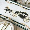 Dunxdeco Tassel Table Runner Party Long Cover Tyg Modern Lyxig Royal Horse Carriage Print Desk Dekoration Textil 210708