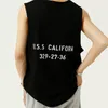 IDEEFB Summer Korean Letter Printing Casual Kamizelka Męskie Luźne Trend Bez Rękawów Tank Topy Czarne białe okrągłe kołnierzowe ubrania 210524