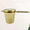 NEWStainless Steel Gold Tea Strainer Folding Foldable Tea Infuser Basket for Teapot Cup Teaware Wholesale EWD2708