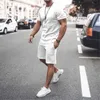 Summer Men Shorts Sets Male Tracksuit Set Casual Solid Short Sleeve T Shirt & Shorts 2 Pieces