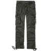 Pantaloni cargo vintage da uomo Elasticità primaverile Pantaloni casual tattici in cotone allentato sciolto retrò Milltary Army