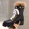 Winter Snow Boots Designer Women Leather Boot with Real Fur Martin Shoes with Dust Bag Gift Box