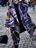 Женские шерстяные смеси 2021 Модные женские зимние высококачественные свободные дизайнерские пальто Крупногабаритные длинные кардиганы Топы Элегантная уличная одежда Красочные Pr