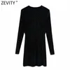 ZÉVITY FEMMES SEXY V COU PEUILLES DE COU PEUILLES DECORATION VELVET MINI MINI ROBE FEMME CHIC HEM OMM PLATED VOLES PARTIES VESTIDO DS4868 210603