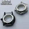 42mm Gümüş Siyah Paslanmaz Çelik Kılıf Fit ETA2836 Miyota 8205 8215 821A Mingzhu DG2813 3804 Martı ST1612 Hareketi