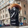 Nova moda marca menina para baixo jaqueta aquecido criança parka casaco de pele real criança adolescente espessamento outerwear para roupas de inverno snowsuit h0910