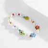 2021 Novo Coreano Bonito Doces Flores Pulseira Casamento Imitação de Imitação Pérola Frisada Handmade Elastic Wristband Para As Mulheres Jóias