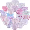 Baby Girls Bomull Underkläder Kids Under Byxor Panties 12st / Lot 211122