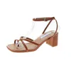 Sandals Ladies Shoes Suit Super Time Beige Flip Fladit Platfor