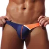 Cuecas retalhos swimwear homens sexy lingerie homem t-back thong e g-string roupa interior masculina mini bikini peni bolsa micro briefs A50