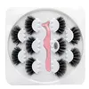 5 Pairs/Set 6D Fake Eyelashes with Tweezers Multi-layer Thick Wispy Cross Dramatic Volume False Eyelash