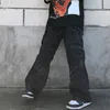 Heren jeans pfhq mannen straatkleding overalls mode 2021 herfst rechte buis losse denim broek hiphop cool zwart vintage 21d454