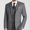 Gray Business Wedding Tuxedo for Groom 3 piece Custom Man Suits with Pants Male Fashion Costume Jacket Waistcoat New X0909