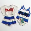 Kinder Mädchen Rock Sommer BO Marke Kleinkind Kind Junge Casual T-shirt und Shorts Nette Schwestern Brüder Passende Kleidung Set 2108045686932