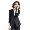 スプリングレディースプロのパンツスーツオフィスインタビュー衣料品女性のカジュアルな気質女性のブレザーファッションズボン210527