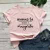 Mamacita'nın Margarita İhtiyacı Komik T Gömlek Kadın T-shirt Yaz Kısa Kollu Tshirt Harajuku Pamuk Tee Femme Tops 210720