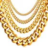 U7 Miami Cubaanse ketting in stainlack gouden kleur ketting voor mannen en vrouwen Breedte 3-12mm lengte 14 inch-30 inch n001 x0509