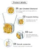 Ожерелья кулон Стерлинговое серебро Простой Желтый Алмаз Изысканный Подвесной День Святого Валентина Подарок